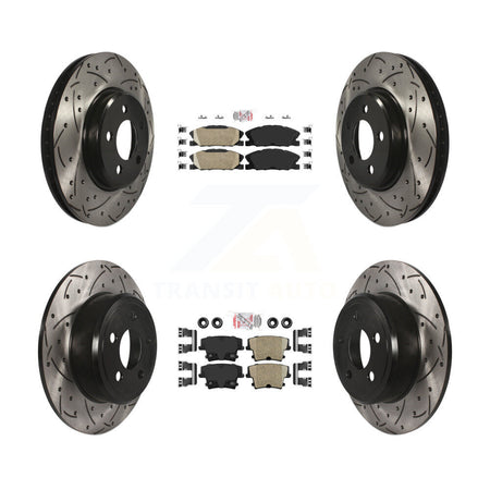 Front Rear Ceramic Pad Drill Slot Brake Rotor Kit For Dodge Charger Pursuit with RWD 3.6L KDA-102533