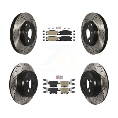 Front Rear Ceramic Pad Drill Slot Brake Rotor Kit For Dodge Charger Pursuit with RWD 3.6L KDA-102534