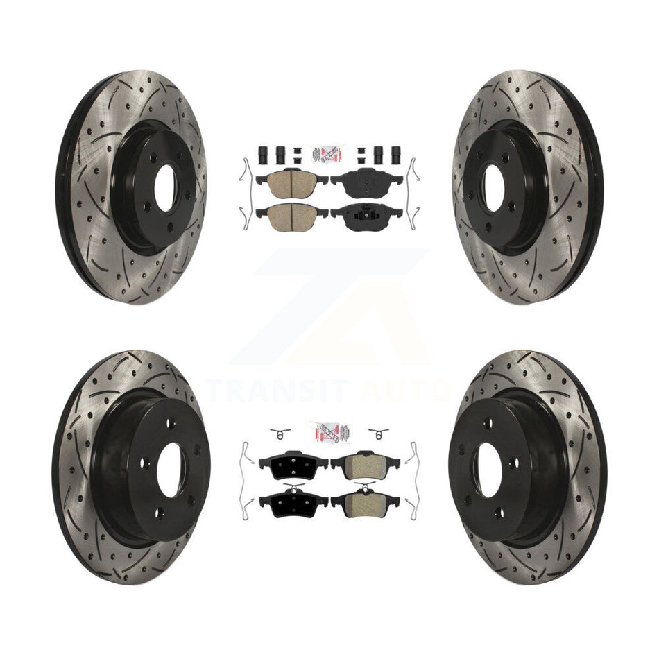 Front Ceramic Rear Semi-Metallic Pad Drill Slot Brake Rotors Kit For Ford Transit Connect KDA-102545