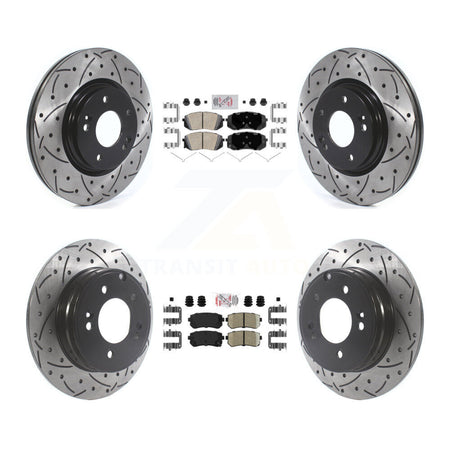 Front Rear Ceramic Pad Drill Slot Brake Rotor Kit For 2015-2016 Hyundai Sonata GAS engine KDA-102589