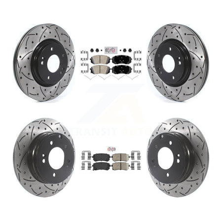 Front Rear Ceramic Pad Drill Slot Brake Rotor Kit For 2015-2016 Hyundai Sonata GAS engine KDA-102590