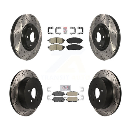 Front Semi-Metallic Rear Ceramic Pad Drilled Slot Brake Rotors Kit For Nissan Murano QX70 KDA-102649