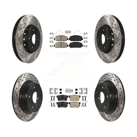Front Rear Ceramic Pad And Coated Drilled Slotted Disc Brake Rotor Kit For 2016 Acura ILX KDA-102667