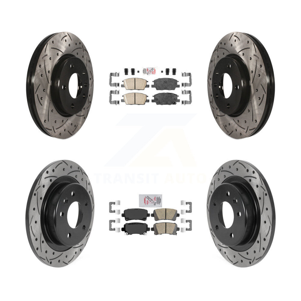 Front Rear Ceramic Pad Drill Slot Brake Rotor Kit For 16 Chevrolet Malibu Carryover Model KDA-102668