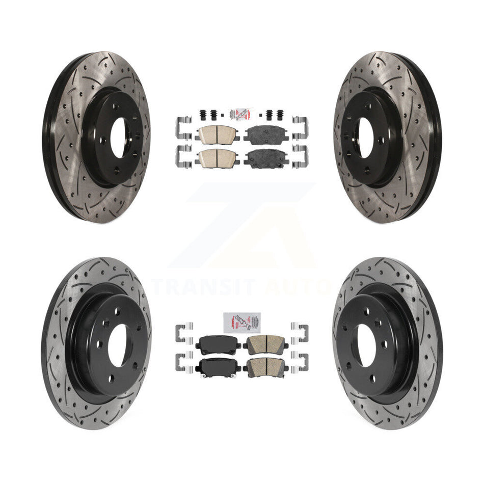 Front Rear Ceramic Pad Drill Slot Brake Rotor Kit For 16 Chevrolet Malibu Carryover Model KDA-102668
