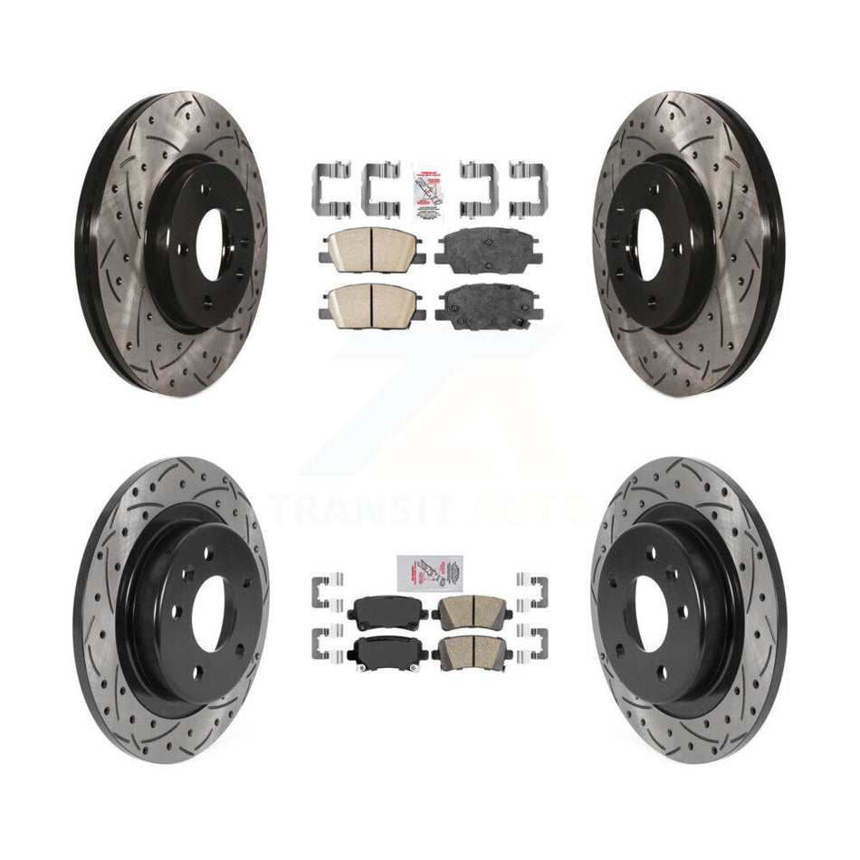 Front Rear Ceramic Pad Drill Slot Brake Rotor Kit For 16 Chevrolet Malibu Carryover Model KDA-102669