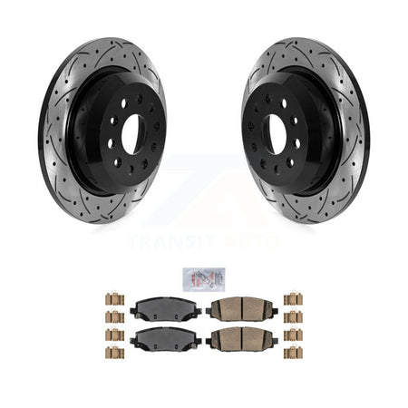 Rear Coat Drill Slot Disc Brake Rotor Ceramic Pad Kit For 2018-2020 Jeep Wrangler Rubicon KDA-102682