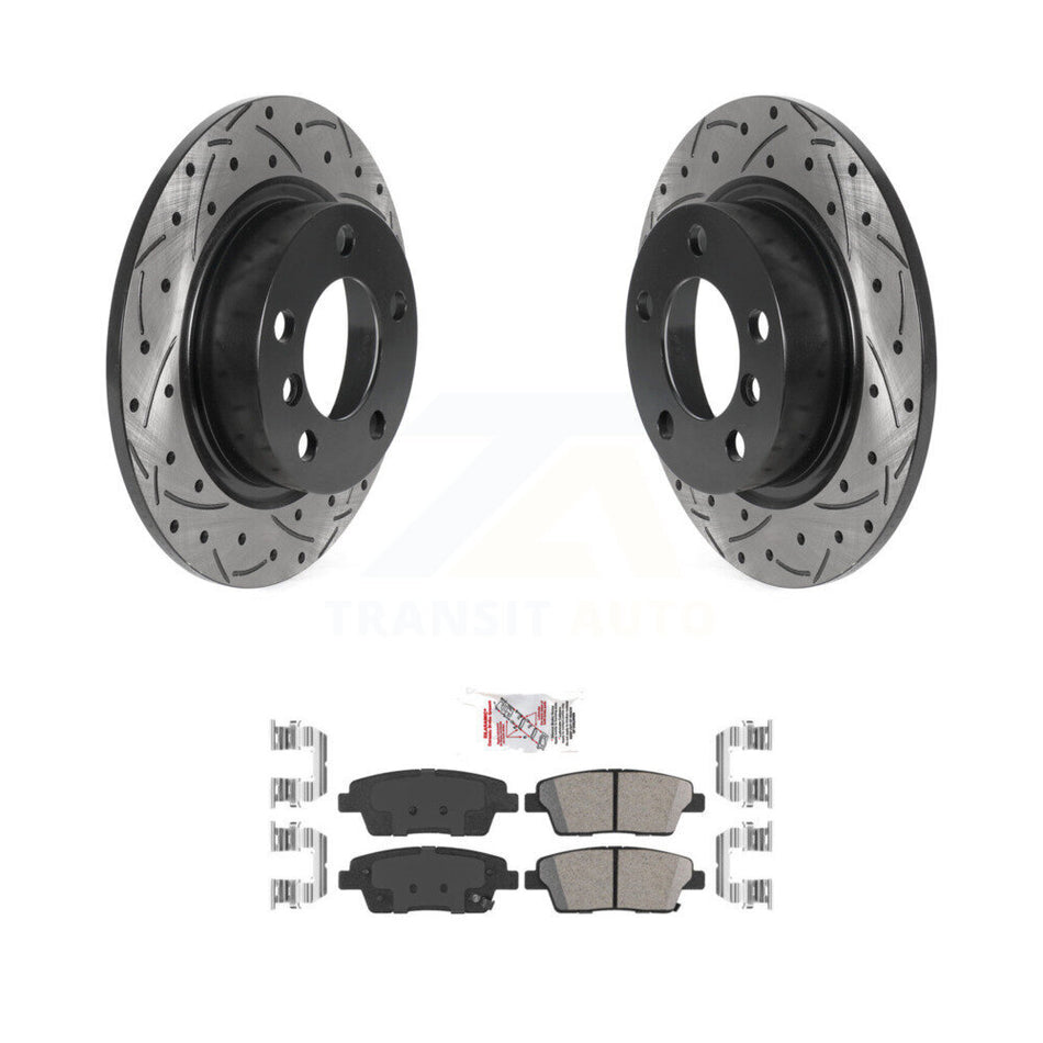 Rear Coat Drill Slot Disc Brake Rotors Ceramic Pad Kit For Mini Cooper Countryman Paceman KDA-102685