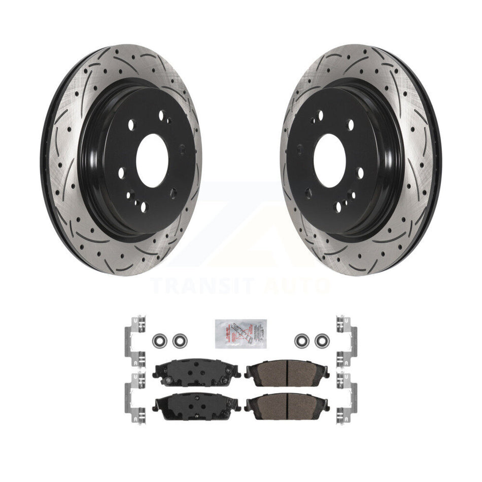 Rear Drilled Slot Brake Rotor & Semi-Metallic Pad Kit For Chevrolet Silverado 1500 LD GMC KDA-102690