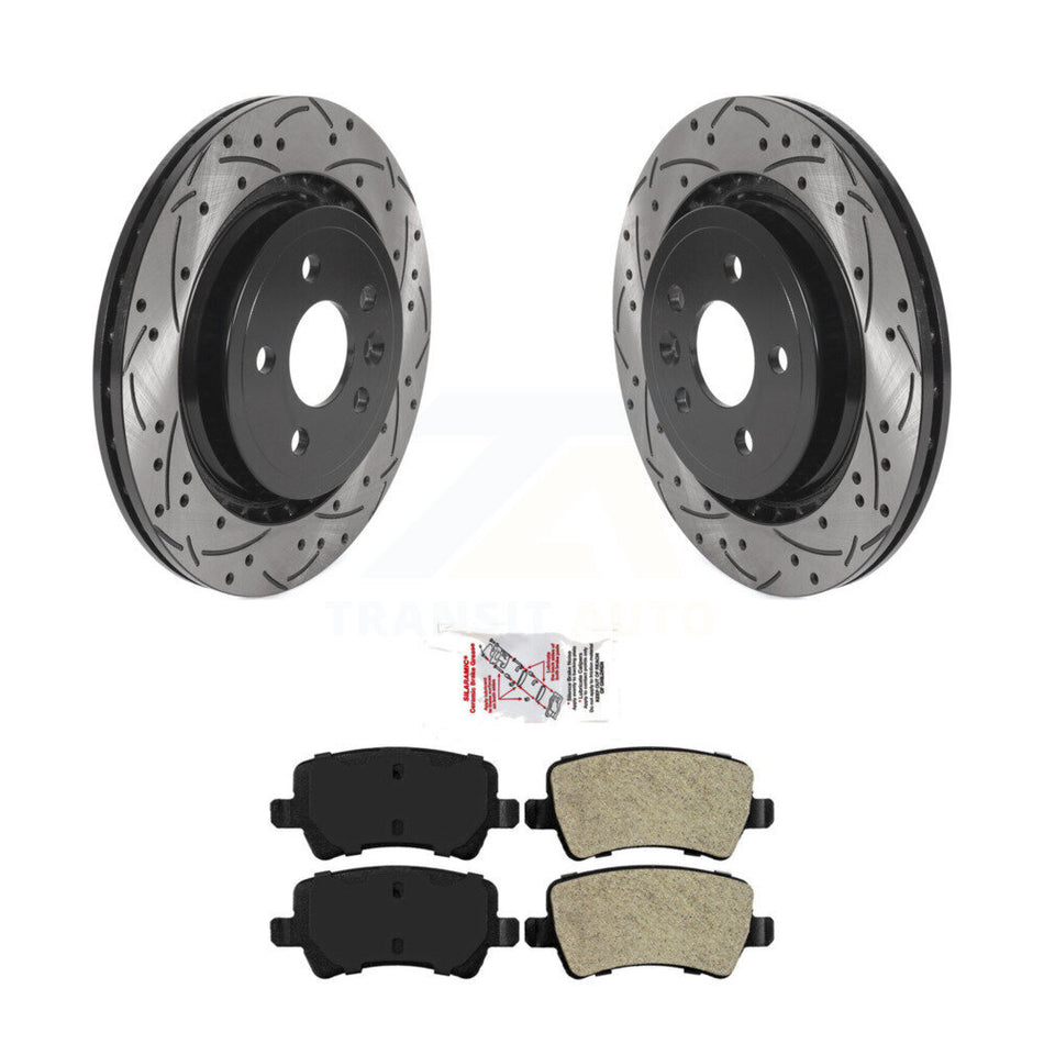 Rear Drilled Slot Disc Brake Rotor & Semi-Metallic Pad Kit For Volvo XC70 S60 V60 S80 V70 KDA-102694