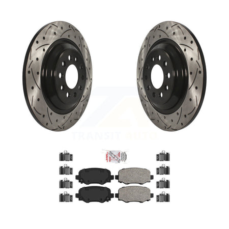 Rear Coated Drilled Slotted Disc Brake Rotors And Ceramic Pads Kit For Jeep Cherokee KDA-102705