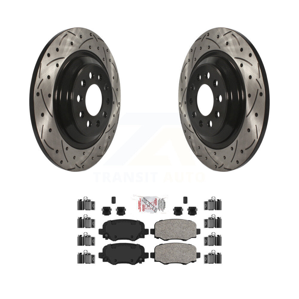 Rear Coated Drilled Slotted Disc Brake Rotors And Ceramic Pads Kit For Jeep Cherokee KDA-102706