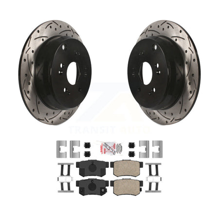 Rear Coated Drilled Slotted Disc Brake Rotors And Ceramic Pads Kit For Acura RDX KDA-102708