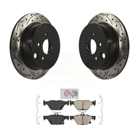 Rear Coated Drilled Slotted Disc Brake Rotors And Ceramic Pads Kit For Subaru Crosstrek KDA-102710