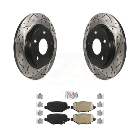 Rear Drilled Slot Brake Rotor Ceramic Pad Kit For Dodge Grand Caravan Chrysler Town & Ram KDA-102712