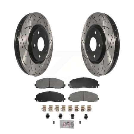 Front Drill Slot Brake Rotor Semi-Metallic Pad Kit For Dodge Grand Caravan Journey Town & KDA-102748