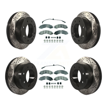 Front Rear Semi-Metallic Pad Drill Slot Brake Rotors Kit For GMC Chevrolet Sierra 2500 HD KDA-102760