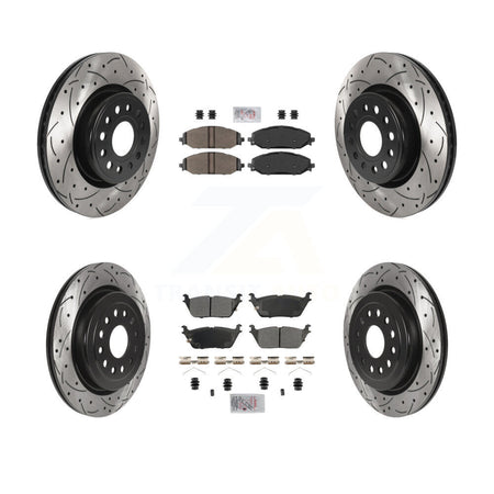 Front Rear Semi-Metallic Pad And Coated Drilled Slotted Disc Brake Rotor Kit For Ram 1500 KDA-102768