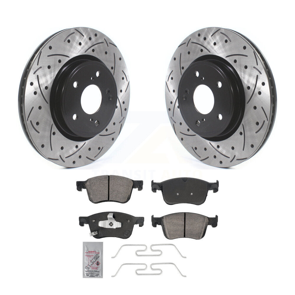 Front Drilled Slot Disc Brake Rotors Ceramic Pad Kit For Honda Civic Accord Acura Integra KDA-102776