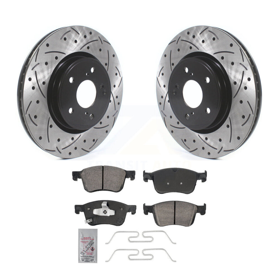 Front Drilled Slot Disc Brake Rotors Ceramic Pad Kit For Honda Civic Accord Acura Integra KDA-102776