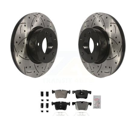 Front Drill Slot Brake Rotors Semi-Metallic Pad Kit For BMW 328i xDrive 330i 320i 428i GT KDA-102777