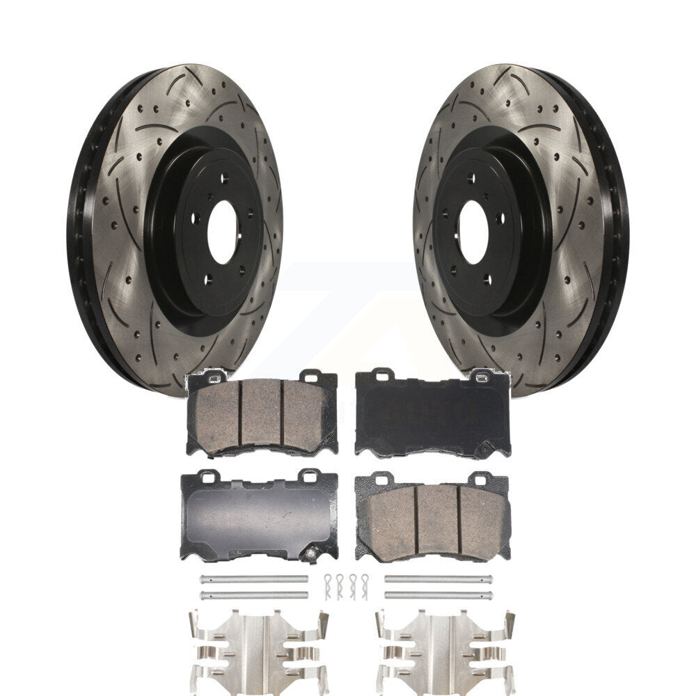 Front Drilled Slot Brake Rotor Ceramic Pad Kit For INFINITI Q50 G37 Nissan 370Z Q60 M37 Z KDA-102779