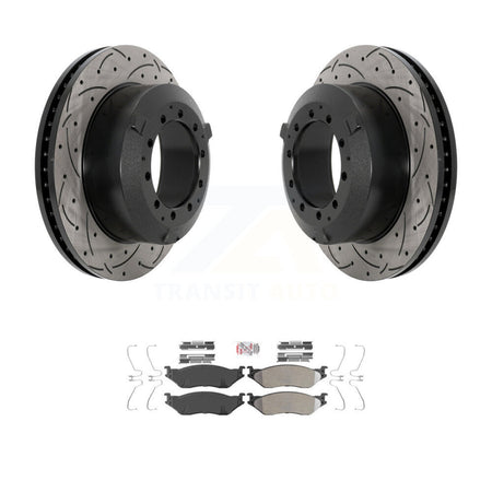 Front Drill Slot Brake Rotors Semi-Metallic Pad Kit For International TerraStar IC AE Bus KDA-102781