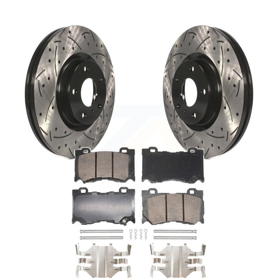 Front Drilled Slot Brake Rotors Ceramic Pad Kit For 09-13 INFINITI G37 With Brembo Brakes KDA-102785