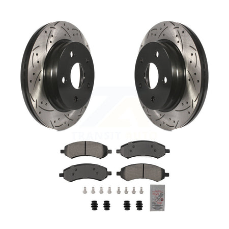 Front Drilled Slot Brake Rotors Semi-Metallic Pad Kit For Ram 1500 Classic Dodge Chrysler KDA-102787