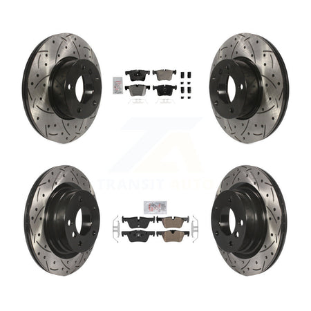 Front Rear Semi-Metallic Pad & Coated Drilled Slot Disc Brake Rotor Kit For BMW 320i 328d KDA-102795