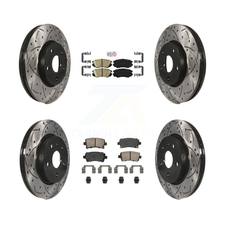 Front Rear Ceramic Pad Drill Slot Disc Brake Rotors Kit For Chevrolet Malibu Impala Buick KDA-102810