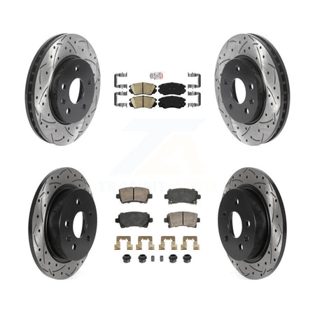 Front Rear Ceramic Pad & Coated Drilled Slotted Disc Brake Rotor Kit For Chevrolet Malibu KDA-102812