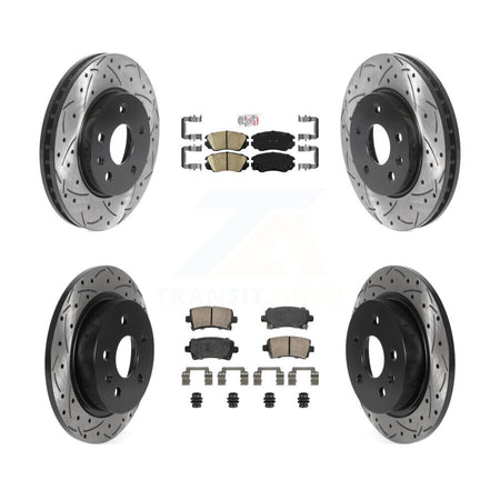 Front Rear Ceramic Pad Coat Drill Slot Disc Brake Rotors Kit For Chevrolet Malibu Limited KDA-102813