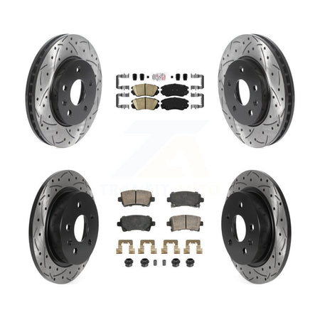 Front Rear Ceramic Pad & Coated Drilled Slotted Disc Brake Rotor Kit For Chevrolet Malibu KDA-102815