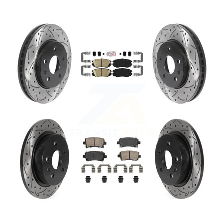Front Rear Ceramic Pad Coat Drill Slot Disc Brake Rotors Kit For Chevrolet Malibu Limited KDA-102816