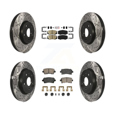 Front Rear Ceramic Pad & Drilled Slot Brake Rotor Kit For Chevrolet Malibu Buick LaCrosse KDA-102817