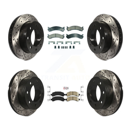 Front Rear Ceramic Pad Drilled Slot Brake Rotor Kit For Chevrolet Express 2500 GMC Savana KDA-102837