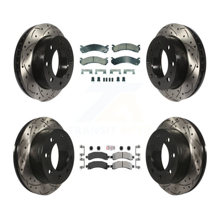 Front Ceramic Rear Semi-Metallic Pad Drill Slot Brake Rotor Kit For Chevrolet Express GMC KDA-102838