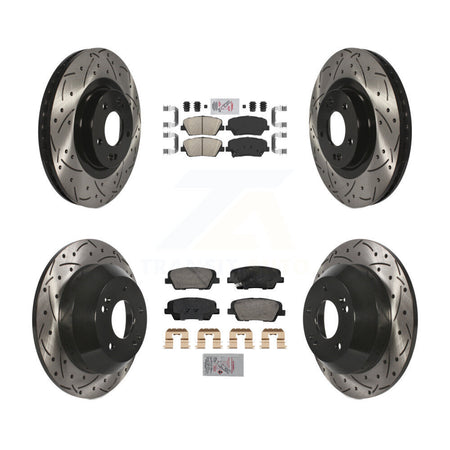Front Rear Ceramic Pad Drill Slot Brake Rotors Kit For Hyundai Santa Fe Sport Kia Sorento KDA-102847