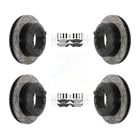 Front Rear Semi-Metallic Pad Drill Slot Brake Rotor Kit For International TerraStar IC AE KDA-102857