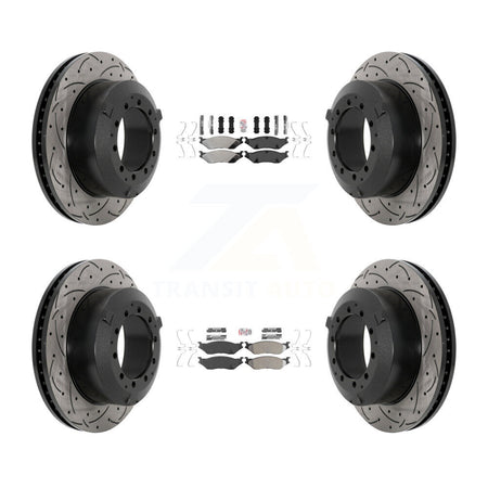 Front Rear Semi-Metallic Pad Drill Slot Brake Rotor Kit For International TerraStar IC AE KDA-102858