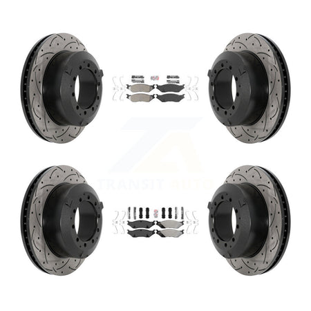 Front Rear Semi-Metallic Pad Drill Slot Brake Rotor Kit For International TerraStar IC AE KDA-102859