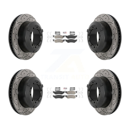 Front Rear Semi-Metallic Pad Drill Slot Brake Rotor Kit For International TerraStar IC AE KDA-102860