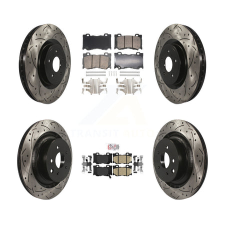 Front Rear Ceramic Pad Drill Slot Brake Rotor Kit For INFINITI G37 RWD With Brembo Brakes KDA-102865