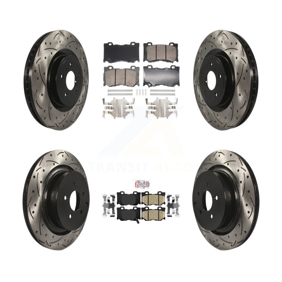 Front Rear Ceramic Pad And Coated Drilled Slotted Disc Brake Rotors Kit For INFINITI FX50 KDA-102866