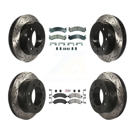 Front Ceramic Rear Semi-Metallic Pad Drill Slot Disc Brake Rotors Kit For GMC Savana 2500 KDA-102870