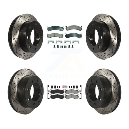 Front Ceramic Rear Semi-Metallic Pad Drill Slot Brake Rotors Kit For Chevrolet GMC Sierra KDA-102872