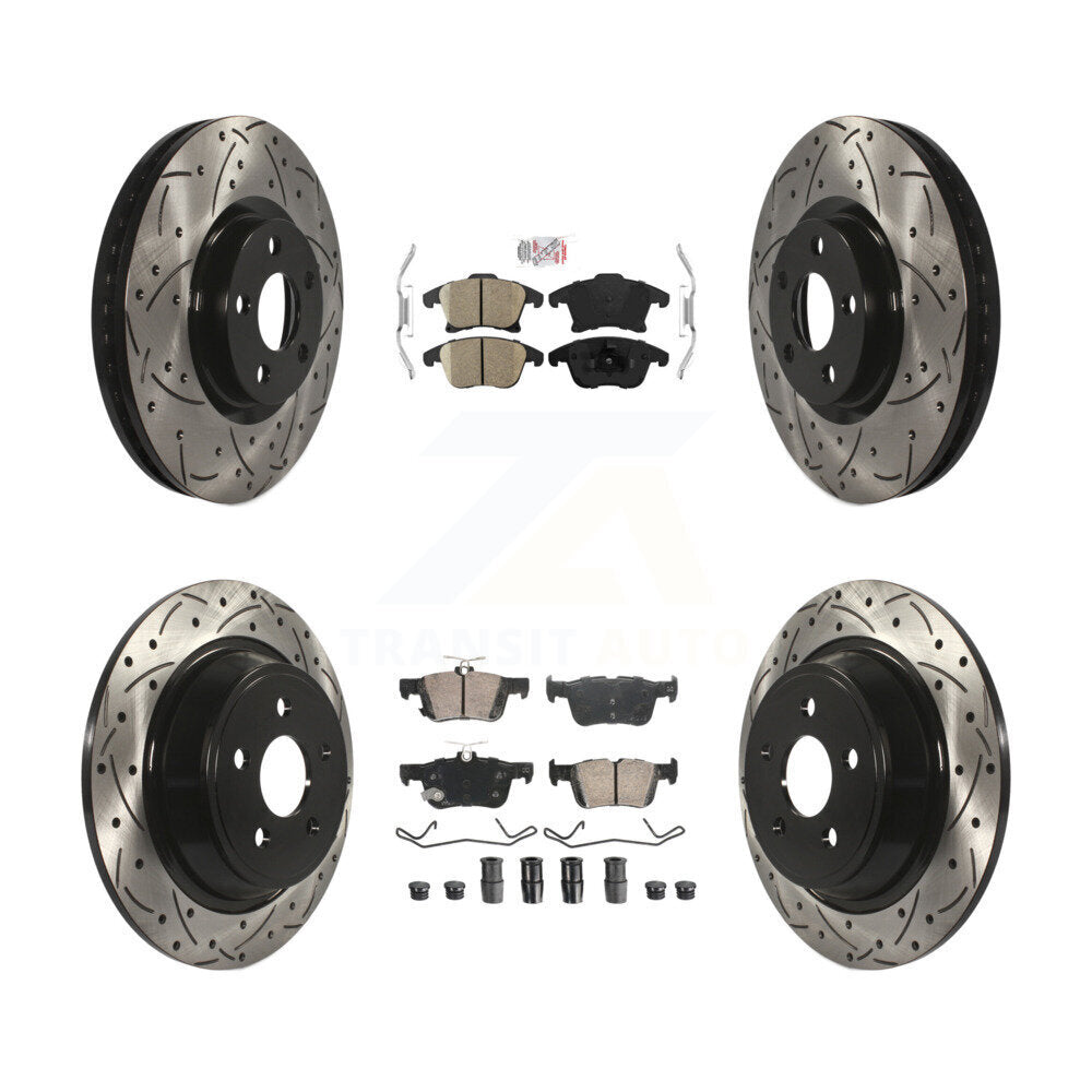 Front Rear Ceramic Pad Drill Slot Brake Rotors Kit For 19-20 Ford Police Responder Hybrid KDA-102882