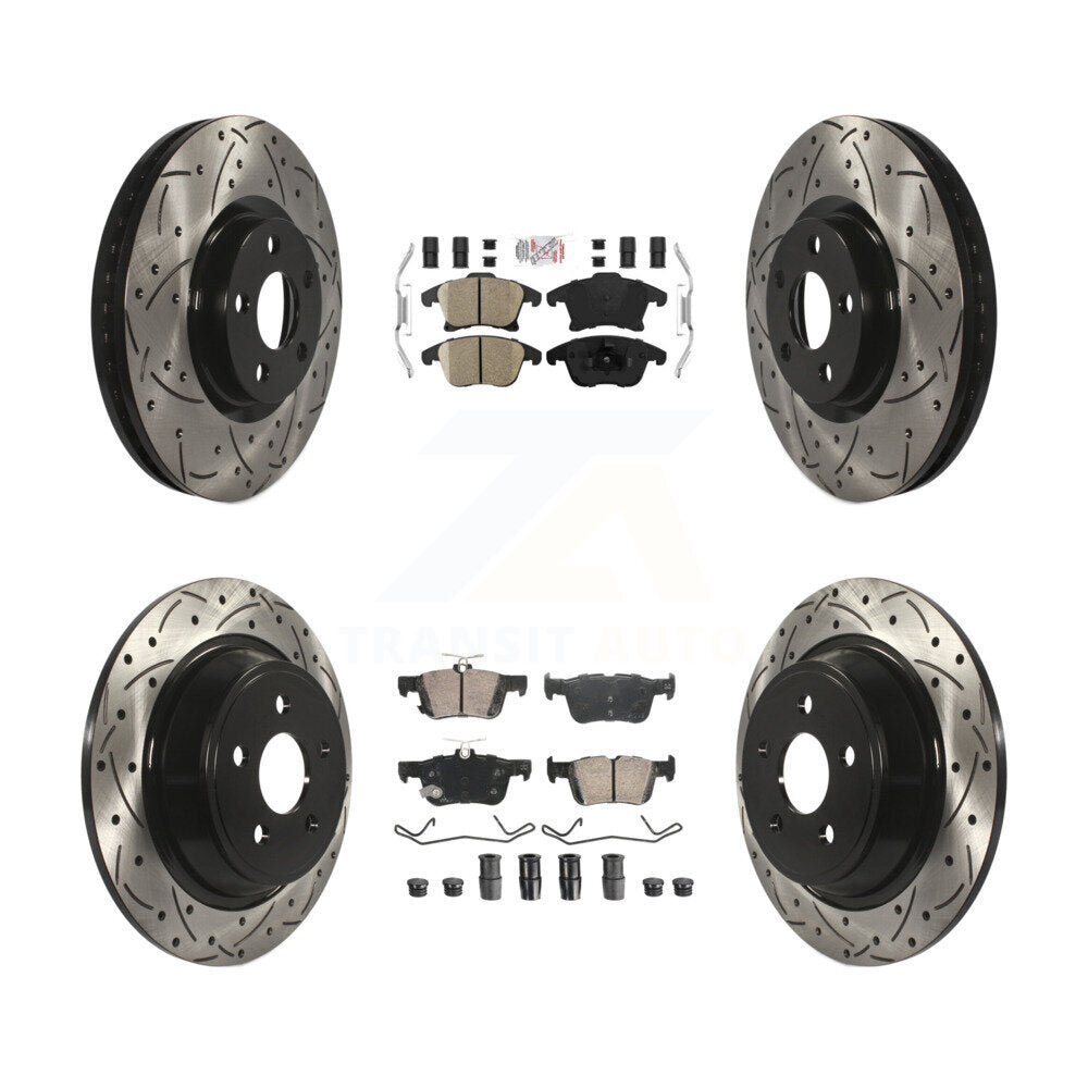 Front Rear Ceramic Pad Drill Slot Brake Rotors Kit For 19-20 Ford Police Responder Hybrid KDA-102883