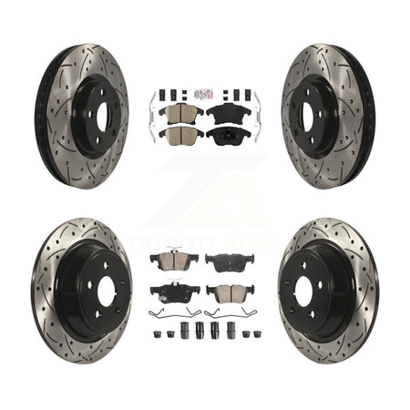 Front Rear Ceramic Pad Drill Slot Brake Rotors Kit For 19-20 Ford Police Responder Hybrid KDA-102883